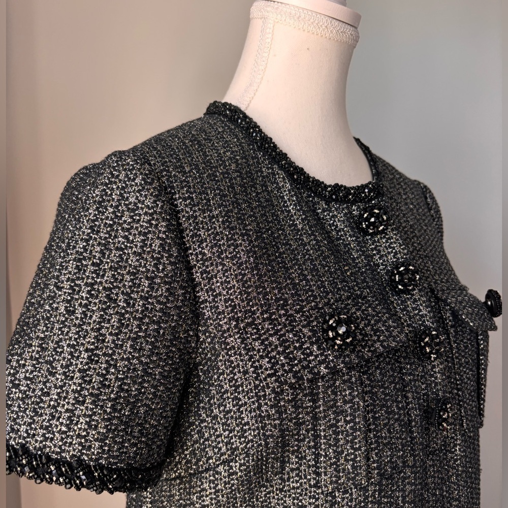 Self-Portrait Black Textured Women’s Dress - Picture 5 of 10